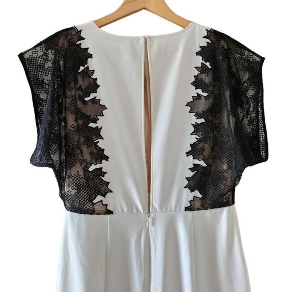 BCBGMAXAZRIA Runway Off White Midi Dress Size 6. - Picture 10 of 12